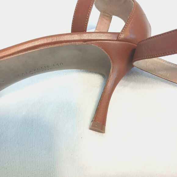 LAFAYETTE 148 Ankle Strap Heels Sz 41 BROWN Sandals Lula Luxury retail $455 NEW - Picture 8 of 16